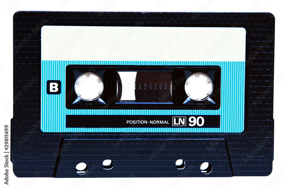 Obraz premium Old cassette tape on white background