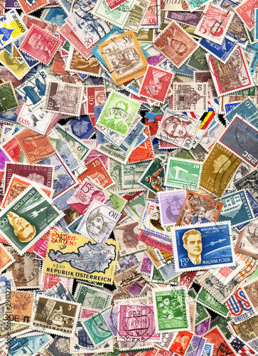 Large pile of postage stamps