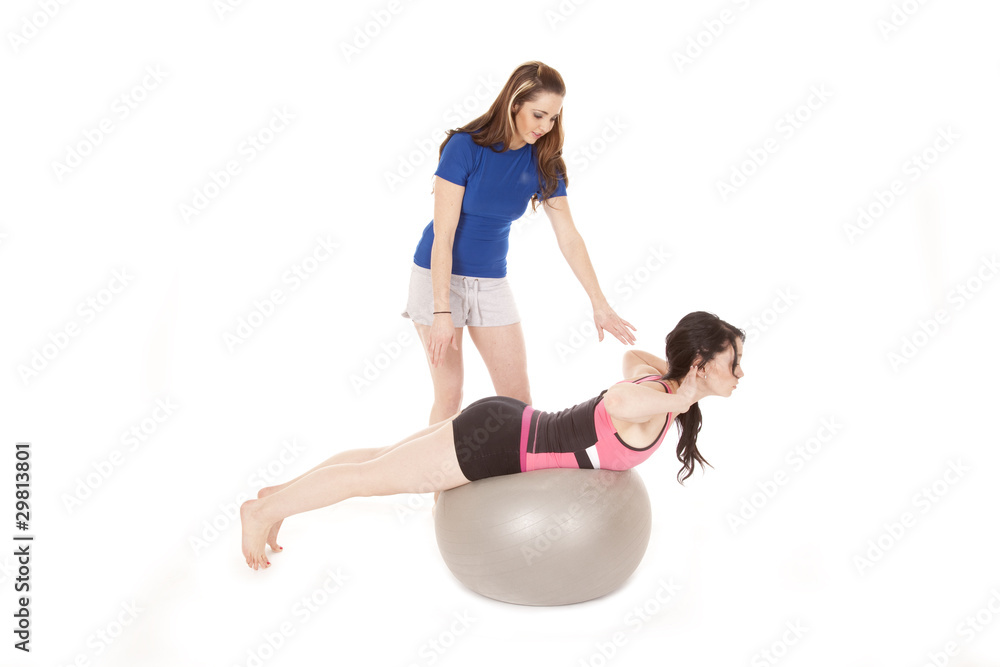 Fototapeta premium Woman training on ball