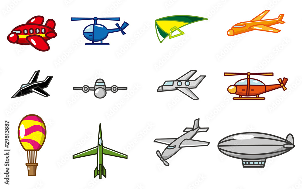 Fototapeta premium cartoon airplane icon