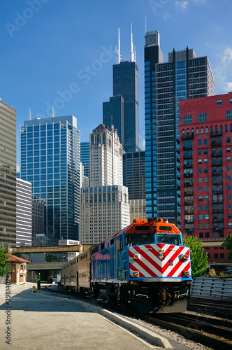 Obraz na płótnie Chicago Metra Train w salonie