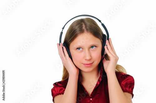 a teenage girl in studio with headphones