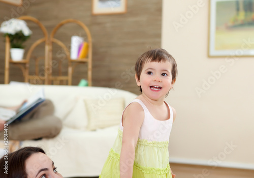 happy smiling and laughing boy at home