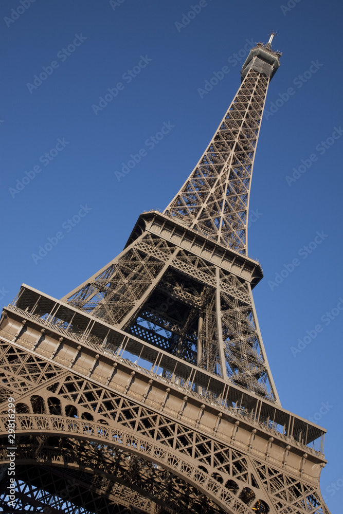 Eiffel Tower on Tilted Angle in Paris, France
