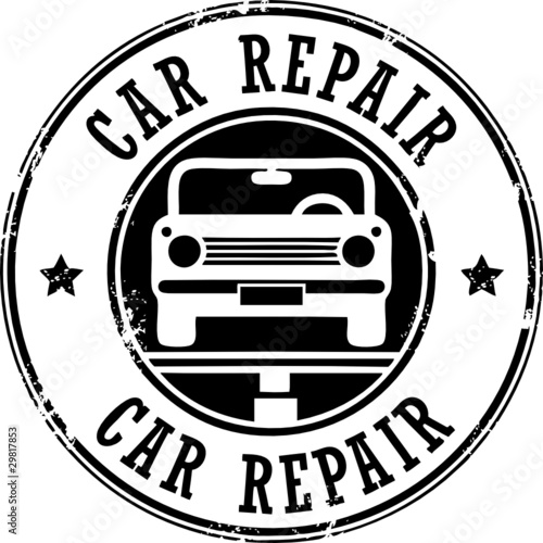 Car repair grunge stamp, vector illustration