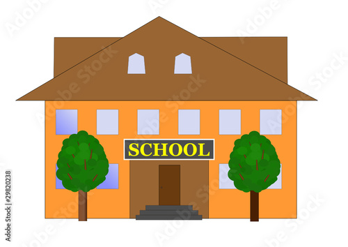 school building vector illustration