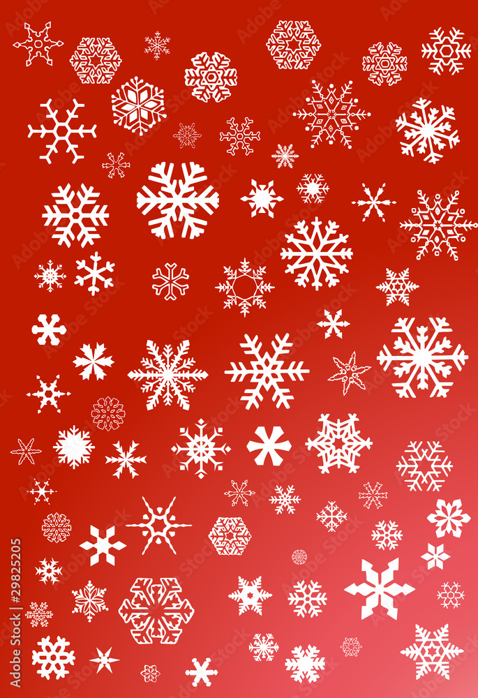 white snowflakes on red background white snowflakes on red background