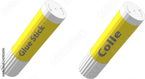 bâton de colle jaune