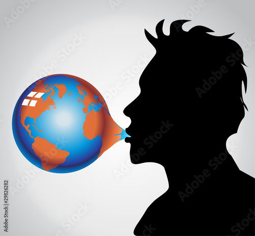 Wallpaper Mural chewing gum bubble earth Torontodigital.ca