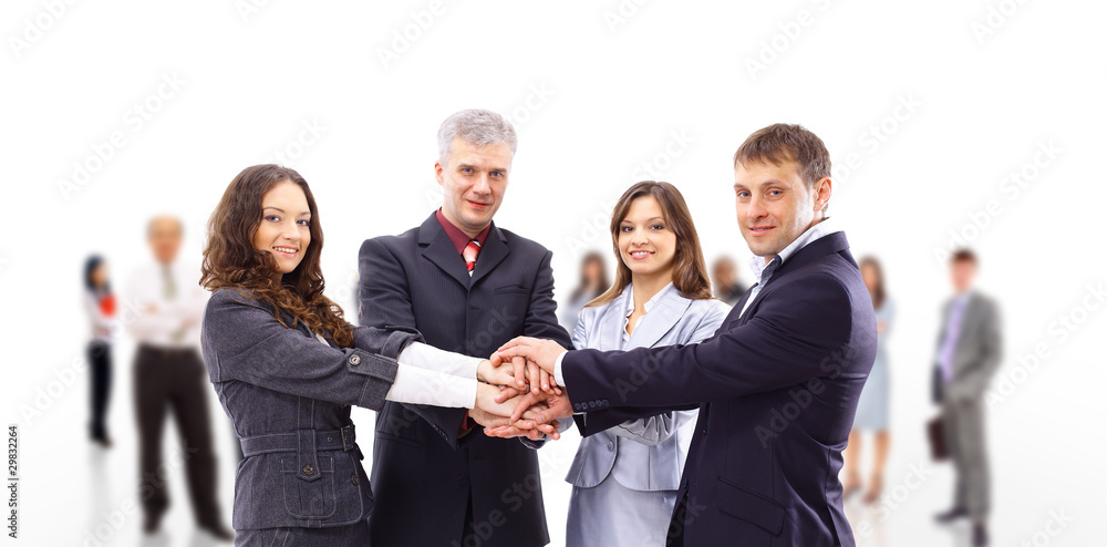 business team isolated over white background business team isolated over white background