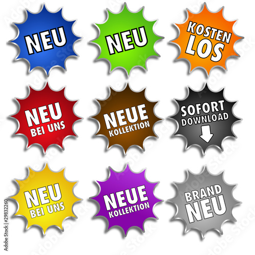 Buttonset Neu bunt