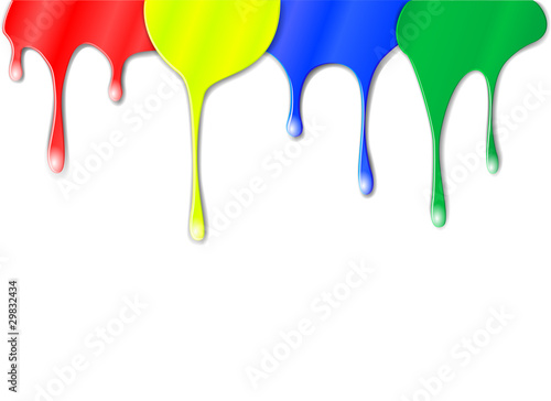 Drips of color paint
