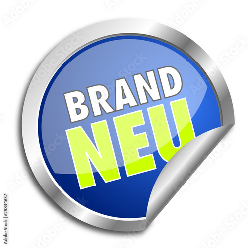 Button Brandneu blau grün