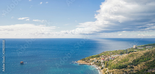 Panoramic image of Black Sea shore - Crimea, Ukraine. © Yuri Kravchenko