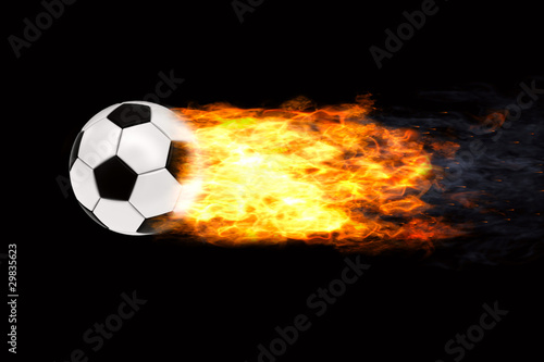 Soccer ball in flames