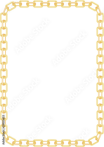 Vector chain border A4 ratio on white