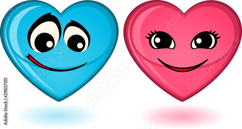 Vector set of heart mimic miens