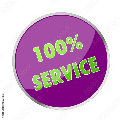 Button 100% Service lila grün