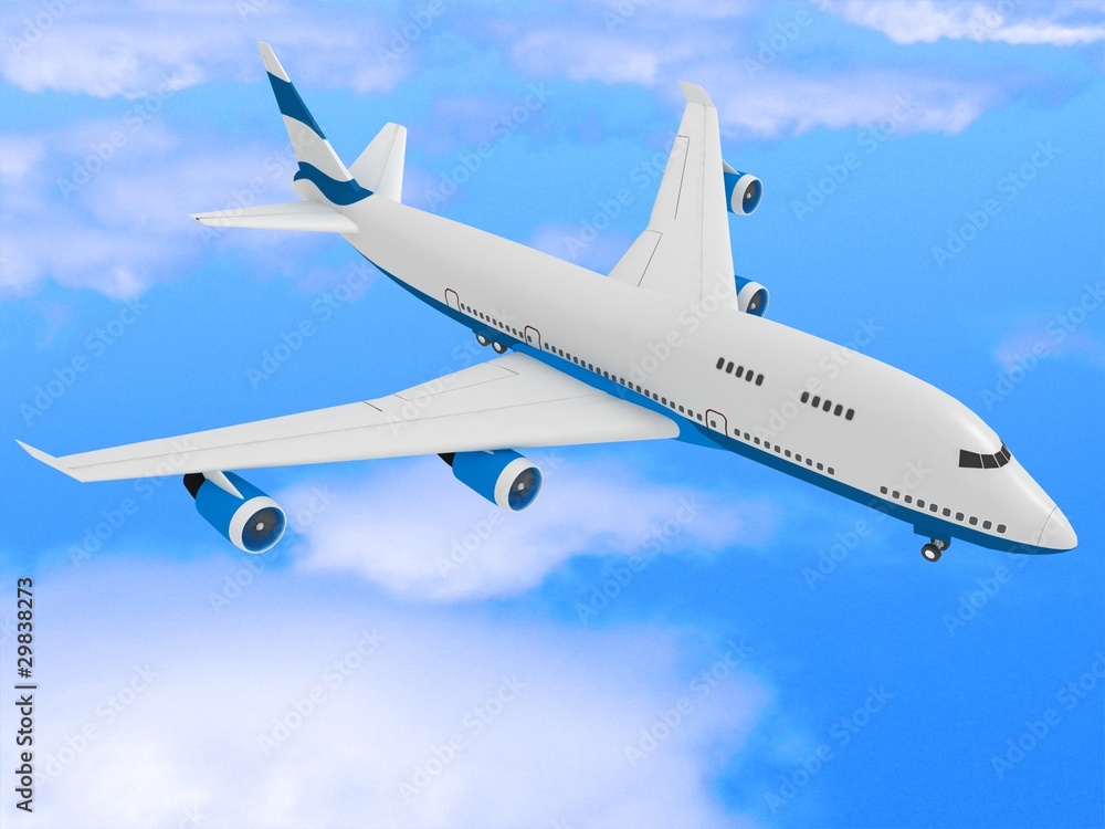 Obraz premium airplane on blue sky