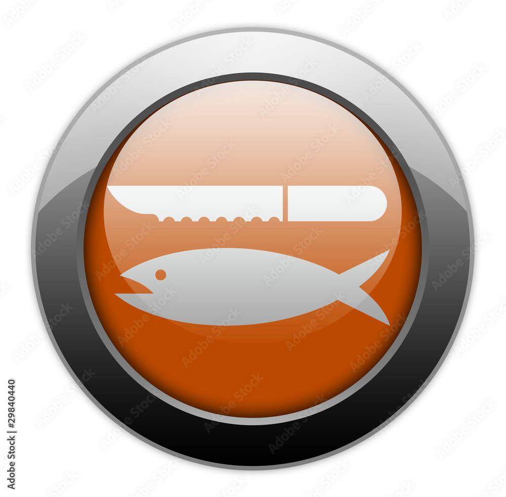 Orange Metallic Orb Button Orange Metallic Orb Button