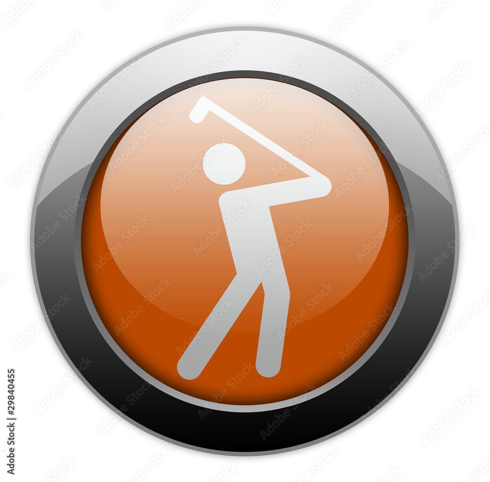 Orange Metallic Orb Button Orange Metallic Orb Button
