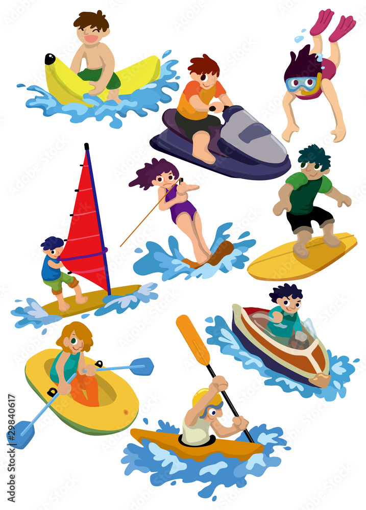 cartoon water sport icon