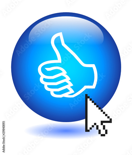THUMBS UP Button (like satisfaction web good vote positive ok)