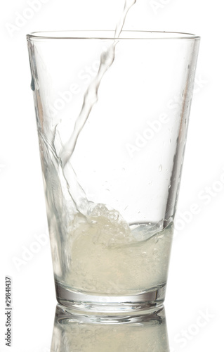 pouring refreshment on glass