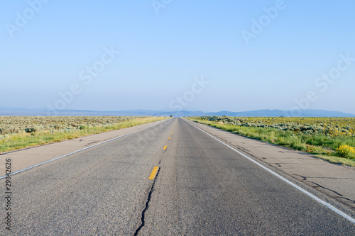 Middle of Empty Road Rural Taos New Mexico photo