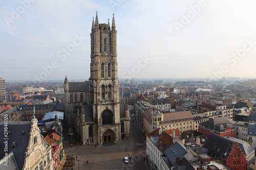 Aerial view on Ghent, Belgium