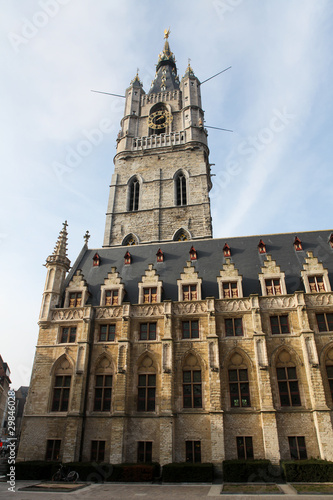 Famous belfry tower in Ghent, Flanders, Belgium. photo