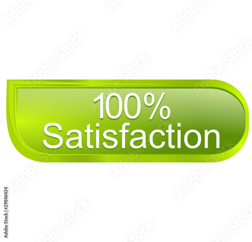 100 pour 100 satisfaction sur bouton design vert