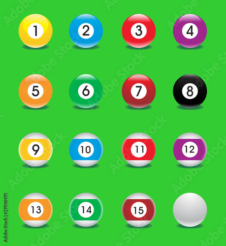 glossy pool balls