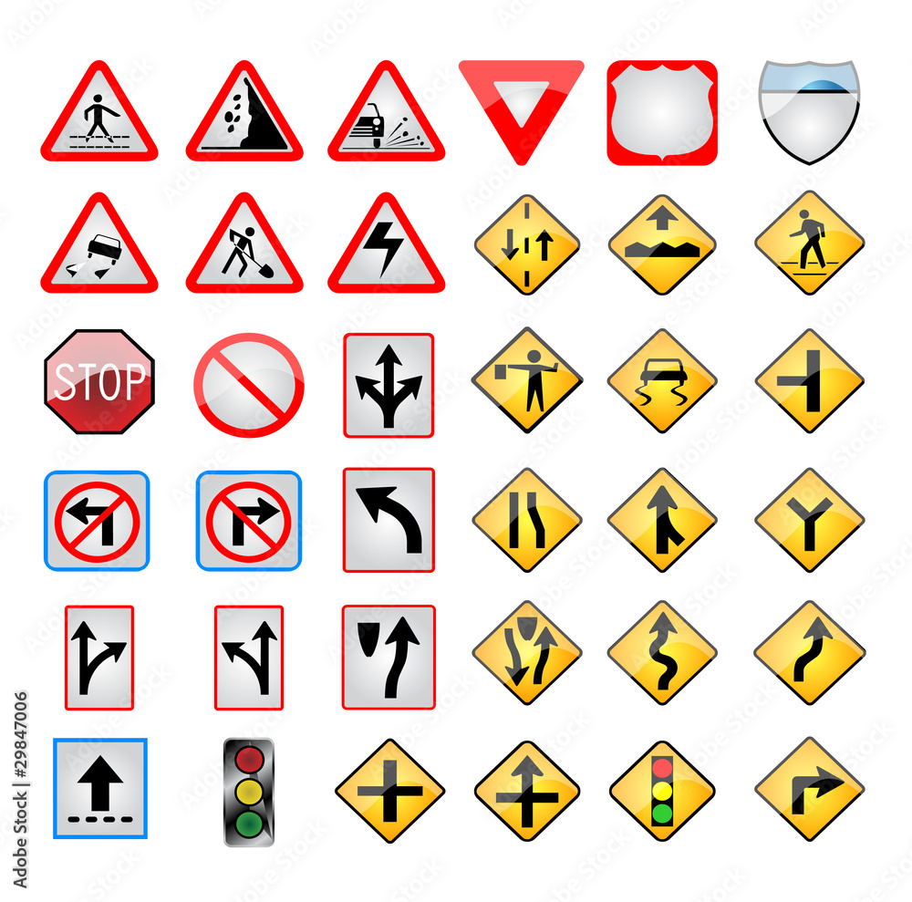 vector road and turist signs vector road and turist signs