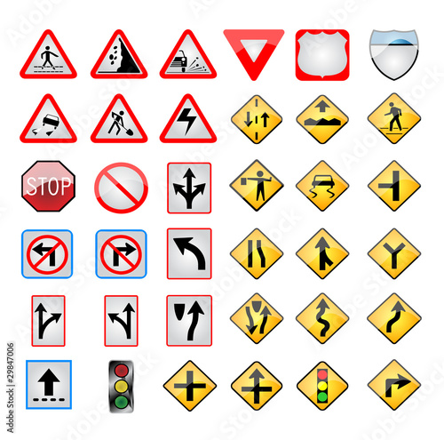 vector road and turist signs