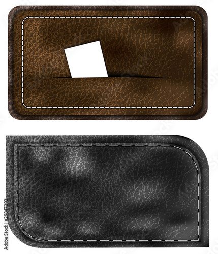 Realistic leather business cards