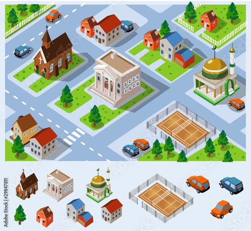 City Hall Isometric Vector