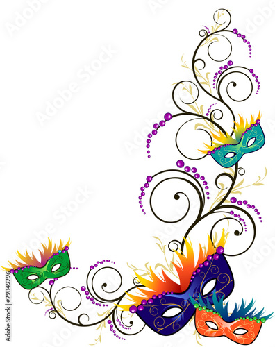 Maschere con piume floreale