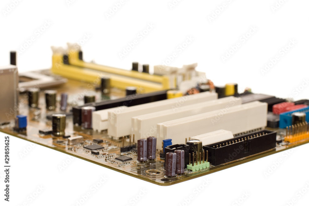 Printed circuit board isolated on the white background Printed circuit board isolated on the white background