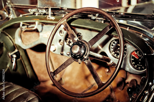 classic car steering wheel and dash abstract © Steve Mann