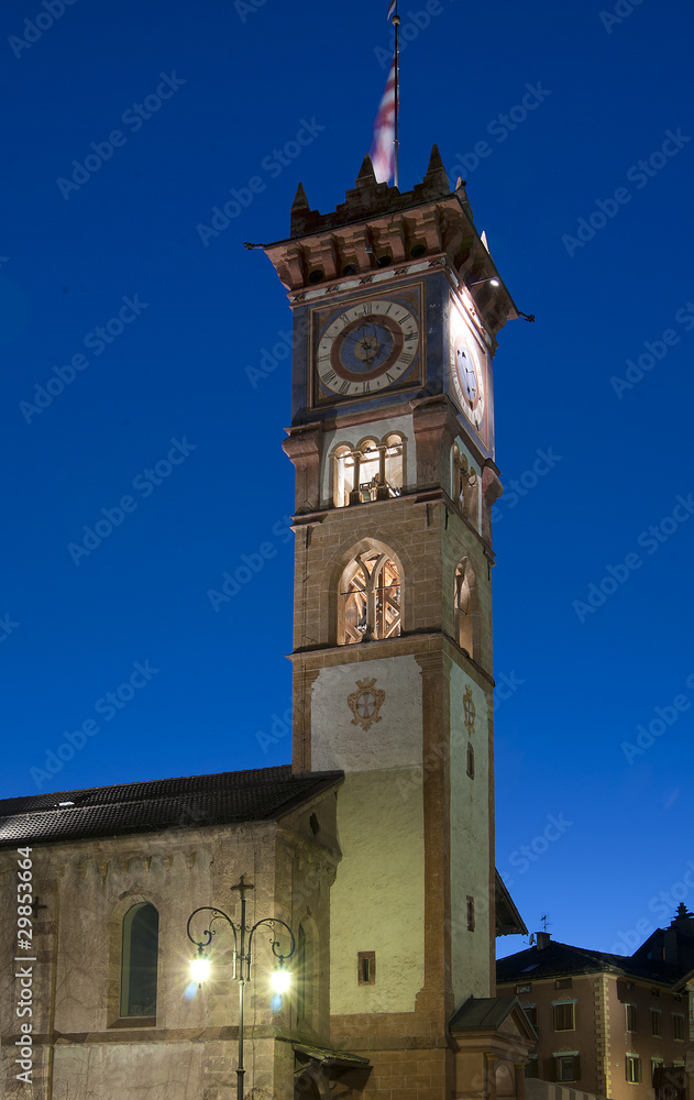 The tower of Cavalese,Val di Fiemme,Trentino Alto Adige,Italy