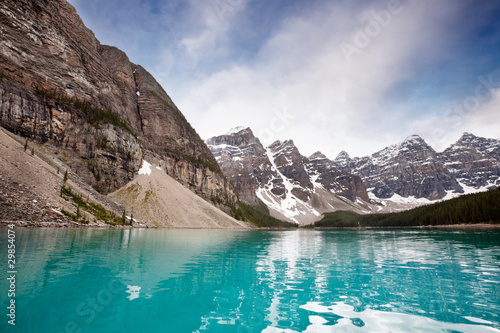 Calm water and mountain range