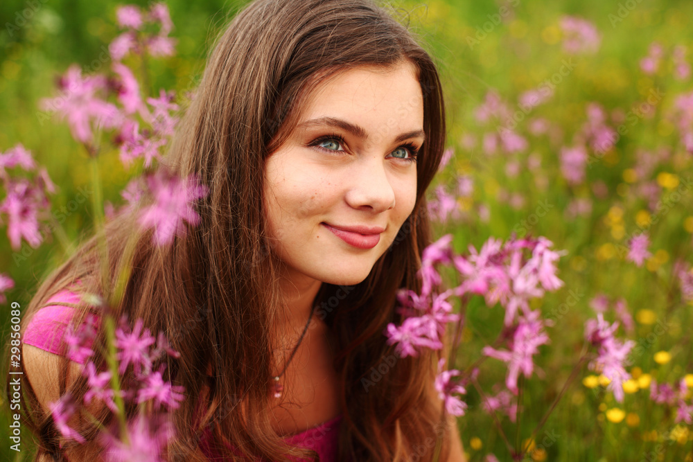 woman on pink flower field woman on pink flower field