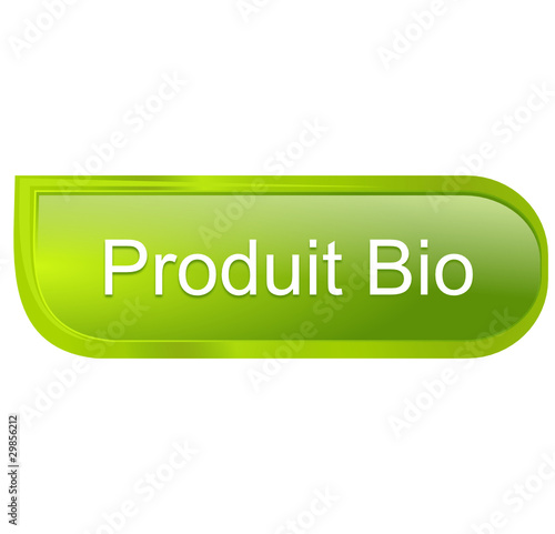produit bio sur bouton design vert
