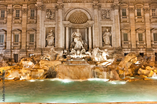 The Famous Trevi Fountain at night, rome, Italy.