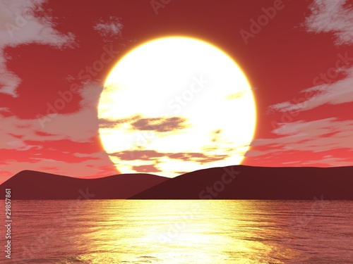 Sonnenuntergang   ber dem Meer