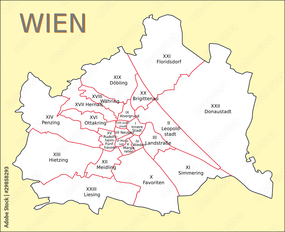 Wien Bezirkskarte