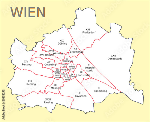 Wien Bezirkskarte