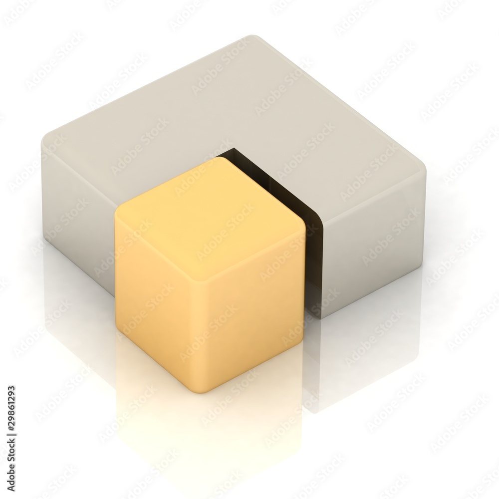 Fototapeta premium Cubic three-dimensional pie