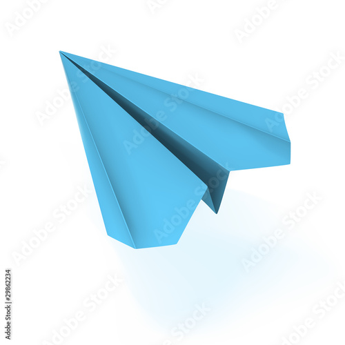 vector blue origami plane